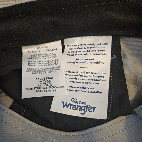 NWT Wrangler ATG Pants Womens 16 Tall Gray Sierra Slim Fit All Terrain Gear Hike - Picture 8 of 14